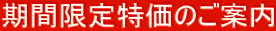 期間限定特価のご案内 